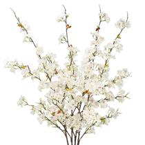 Galhos de flores de cerejeira artificiais obbsie x4 brancos