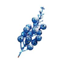 Galhos De Frutas Azuis Com Glitter De 19cm, Espuma Artificial Coberta De Neve Para Decoração De