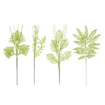 Galhos de Natal Verde Gliter Folha Pick Árvore c/12