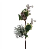 Galhos Picks Nevado com Pinha Berrys de Neve 43 cm