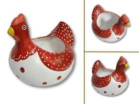 GALINHA ANGOLA PORTA OVOS CERÂMICA ENFEITE DE MESA FRUTEIRA Cor:VERMELHA GALINHA ANGOLA PORTA OVOS CERÂMICA ENFEITE DE MESA FRUTEIRA Cor:VERMELHA