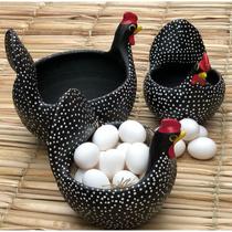 Galinha de Barro Decorativa Porta Ovos - 36 Unidades