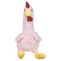 Galinha De Pelúcia Peludinha Sentada 33Cms - Rosa