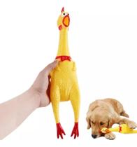 Galinha Frango Brinquedo Borracha Pet Mordedor Sonoro Apito TAM: M - MAY PET