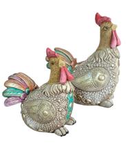 Galinha Luxo Enfeite Decoração Kit 2 peças