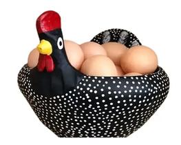 Galinha Pedrês de Barro - Porta Ovos - Artesanal