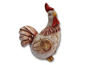 Galinha polonesa decorada pintada a mão em gesso exclusiva g Galinha polonesa decorada pintada a mão em gesso exclusiva g