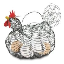 Galinha Porta Ovos Cesta Aramada Black Gourmet Decorativa Galinha Porta Ovos Cesta Aramada Black Gourmet Decorativa