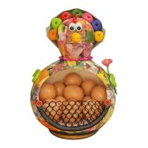Galinha Porta Ovos em Cabaça Artesanal Organizador 26 a 29 cm