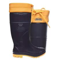 Galocha Bota Azul e Amarela com Amarras Borracha PVC Pampeana Italbotas