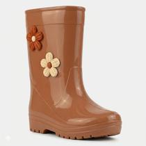Galocha Bota Infantil Baby Menina Luelua Flor Impermeável