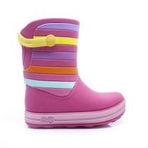 Galocha Bota Infantil Menina Plugt Listras Rosa Pink Super Macia e Confortavel Impermeável