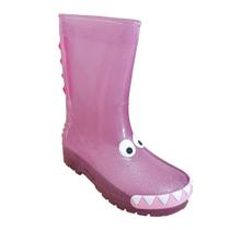 Galocha Bota Menina Sereia Pelo Dinossauro Preta Rosa Glitter Infantil Frio Chuva Coturno 25 ao 32 - Lue Lua