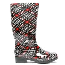 Galocha Feminina Cano Alto Xadrez Preto Gasf AD038