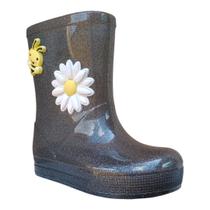 Galocha Flat Infantil Menina Luelua Transparente Flor Abelha Galocha Flat Infantil Menina Luelua Transparente Flor Abelha