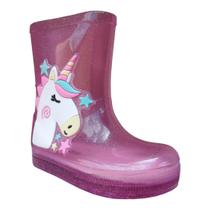 Galocha Flat Infantil Menina Luelua Transparente Unicórnio 1