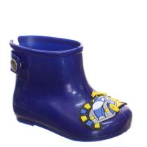 Galocha Infantil Botinha Calçado de Menino Pvc Azul Brilhante