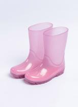 Galocha Infantil Cano Alto Menina de Brilho Rosa