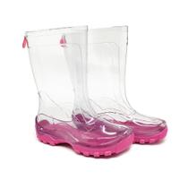 Galocha Infantil KidSplash! Feminina Lisa Transparente Incolor - Pink