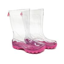 Galocha Infantil KidSplash Feminina Lisa Transparente Incolor Pink Galocha Infantil KidSplash Feminina Lisa Transparente Incolor Pink