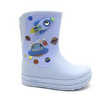 Galocha Infantil Masculina Plugt Acqua Foguete Espacial Azul Impermeável, Divertida e Confortável Galocha Infantil Masculina Plugt Acqua Foguete Espacial Azul Impermeável, Divertida e Confortável