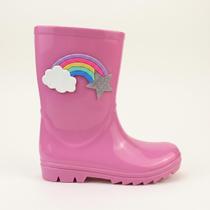 Galocha Infantil Menina Cano Alto Arco Iris Macia Confortável