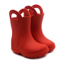 Galocha Infantil Plugt Básica Unissex Menino Menina Vermelho Real Impermeável Leve e Calce Fácil Galocha Infantil Plugt Básica Unissex Menino Menina Vermelho Real Impermeável Leve e Calce Fácil