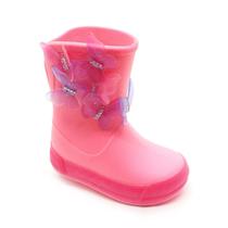 Galocha Infantil Plugt Menina Acqua Drops Borboletas Rosa Fluor