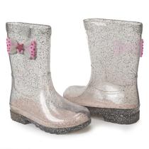 Galocha Kids Menina Lacinho Glitter Prata Mar&Cor