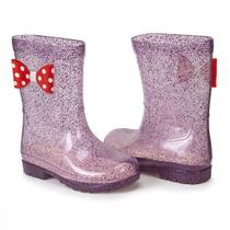 Galocha Kids Menina Lacinho Poa Glitter Pink Mar&Cor