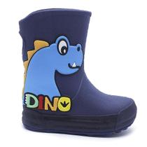 Galocha Plugt Infantil Meninos Dino Divertido Dinossauro Azul Marinho Galocha Plugt Infantil Meninos Dino Divertido Dinossauro Azul Marinho