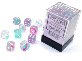 Game Dice Chessex Nebula 12mm d6 Wisteria/Branco com luminária