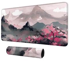 Game Mat BFDHGQZC Mountains com flores rosa para MTG e TCG Game Mat BFDHGQZC Mountains com flores rosa para MTG e TCG