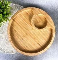 Gamela com Divisórias em Bambu 33x33cm