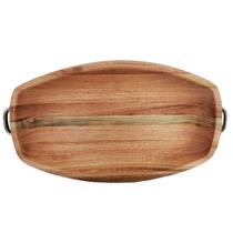 Gamela de Madeira com Alças 54x30cm Travessa para Servir Churrasco Zanline Rústica