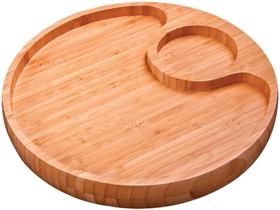 Gamela Oval em Bambu com 2 Divisórias - Mor 3364