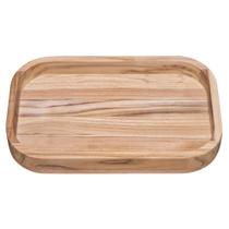Gamela para Churrasco Retangular em Madeira Teca Tramontina com Acabamento Natural 40x25 cm