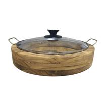 Gamela redonda borda alta com tampa e alça Gamela redonda borda alta com tampa e alça