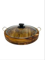 Gamela redonda com tampa e alça