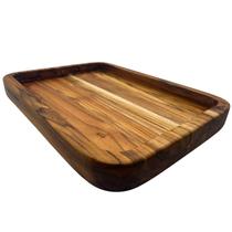 Gamela retangular bandeja de madeira teca