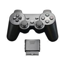 Gamepad Sem Fio PS2 2.4G - Dupla Vibração, Joypad USB para PC e PS2