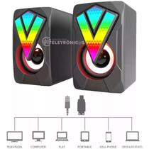 Gamer Caixinha Usb Com Luzes Caixa De Som Pc