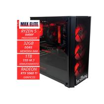 Gamer max elite bestboy ryzen 5 8400f b650m 32gb ssd m.2 1tb fonte 500w rtx5060 ti 128 bits