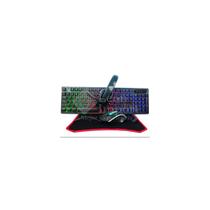 Gamer Pack 4 em 1: teclado, mouse, fones de ouvido, mouse pad
