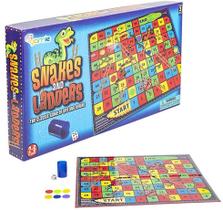 Gamie Snakes and Ladders Board Game for Kids, Complete Set with Board, 6 Pegs, and Dice, Classic Fun for Family Game Night and Classroom, Best Birthday Gift Idea for Boys and Girls