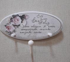 Gancheira Mdf Branca 1 Gancho 2 Pinos 27x19x8cm Gancheira Mdf Branca 1 Gancho 2 Pinos 27x19x8cm