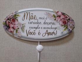 Gancheira Mdf Mensagem Mãe 27x19x8cm Gancheira Mdf Mensagem Mãe 27x19x8cm