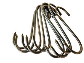 Gancho 16cm Para Pendurar Carne Frios Feirantes E Açougue 6pç Gancho 16cm Para Pendurar Carne Frios Feirantes E Açougue 6pç