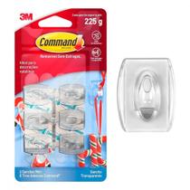 Gancho 3M Command Transparente 225G Mini Com 6 Pecas Gancho 3M Command Transparente 225G Mini Com 6 Pecas