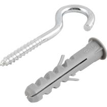 Gancho 4,8 mm x 67,0 mm e Bucha Plástica com Anel, 10,0 mm, Vonder OstenVonder